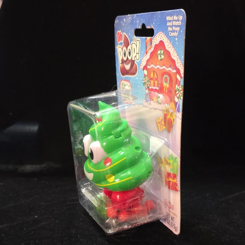 Oh Poop! Wind-Up Christmas Tree Poop Emoji Candy Dispenser - NIP‎